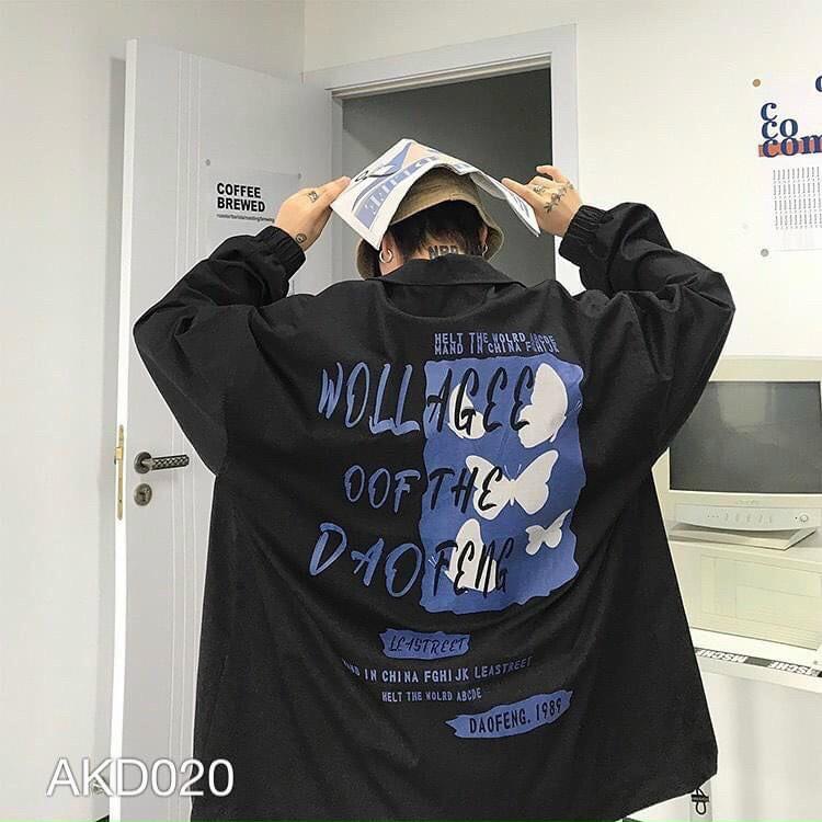 Áo Khoác Jacket Bomber/ Áo khoác dù sơmi in DAOFENG 3D Unisex Form Rộng Nam Nữ ulzzang KUN