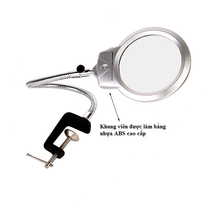 Kính lúp kẹp bàn 2,5X-5X hỗ trợ sửa chữa ver2