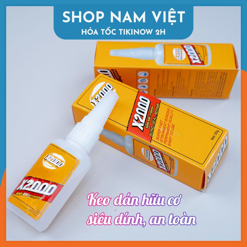 Keo dán x2000 siêu dính, keo dán đa năng dán tất cả vật liệu bằng gỗ, thủy tinh, dán nhựa an toàn với da tay