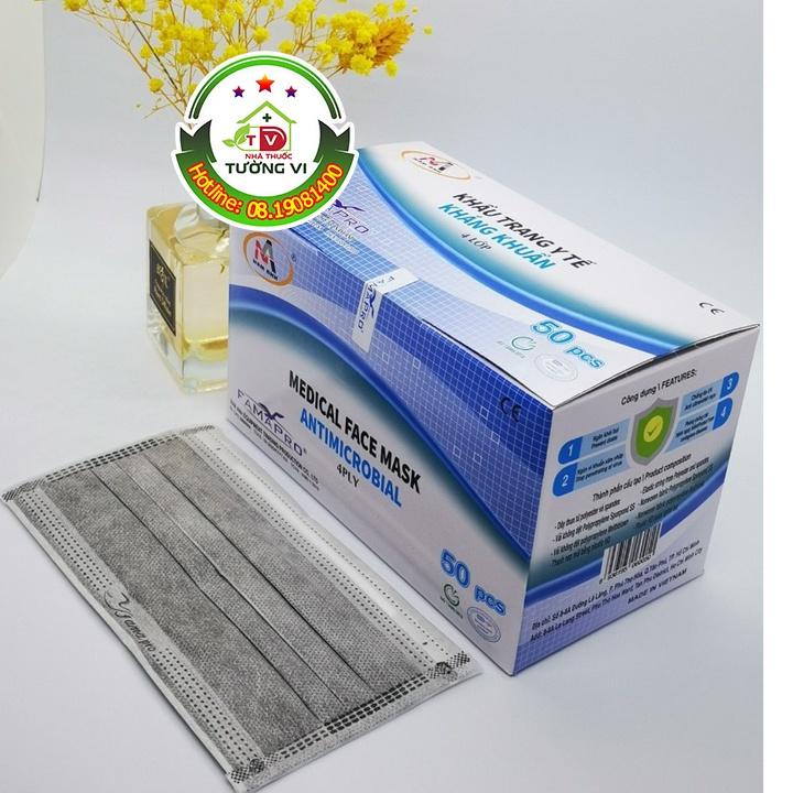 Khẩu trang y tế kháng khuẩn Famapro 4 lớp Nam Anh - Hộp 50 cái