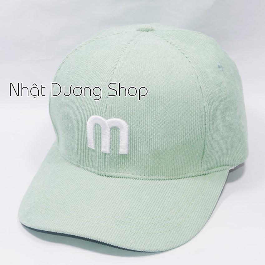 Mũ lưỡi trai ️ Nón kết nhung thêu chữ M phong cách Ulzzang form unisex nam nữ