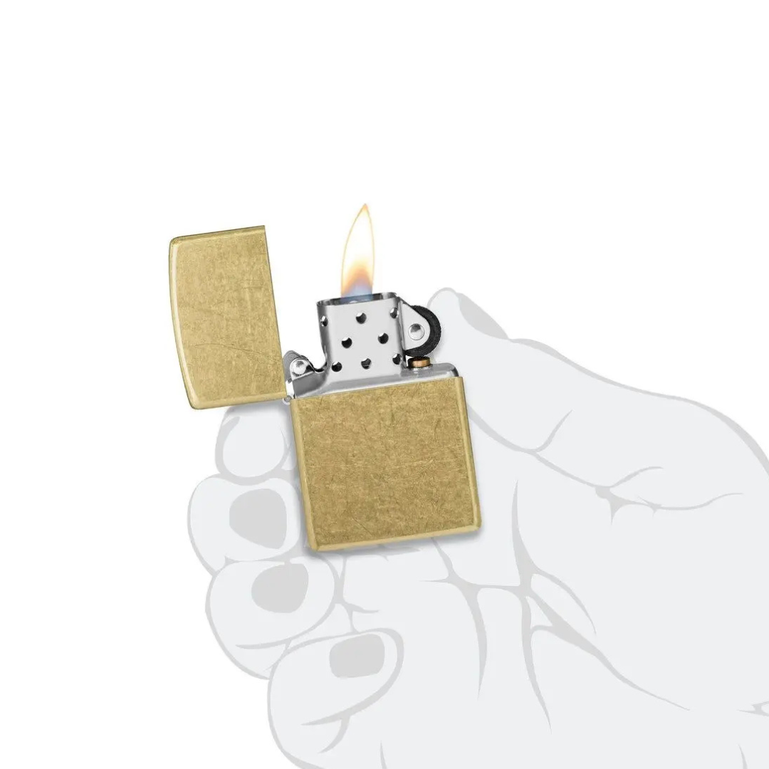 Bật lửa Zippo Classic Street Brass - Dòng Đồng Vàng Bụi Cổ Điển Chính Hãng Mỹ, Chống Trầy Xước, Chống Gió Cao Cấp