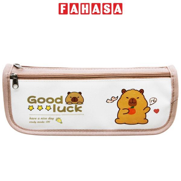 Bóp Viết Vải Capybara - Shunde 9111 - Màu Nâu Nhạt