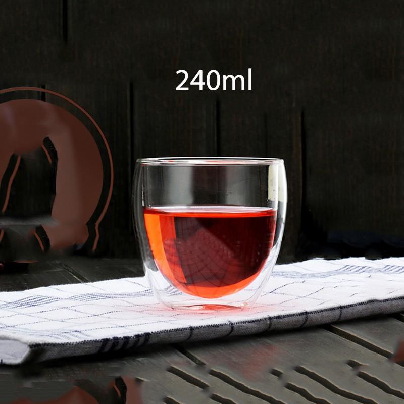 Cốc thủy tinh 2 lớp giữ nhiệt uống trà và cafe 80ml-240ml -350ml-450ml-650ml