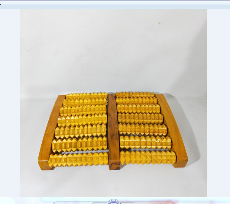 BÀN LĂN CHÂN MASAGE GỖ MÍT LOẠI CONG CAO CẤP 12 BÁNH - ẢNH THẬT