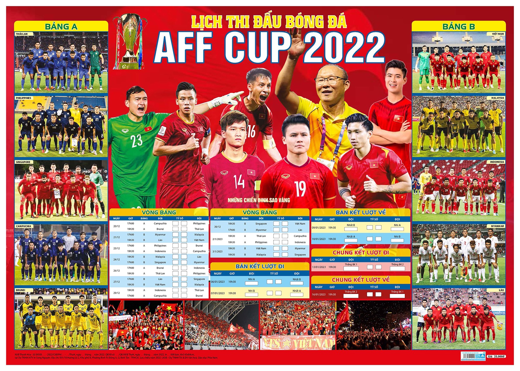 Lịchthi đấu AFF CUP 2022