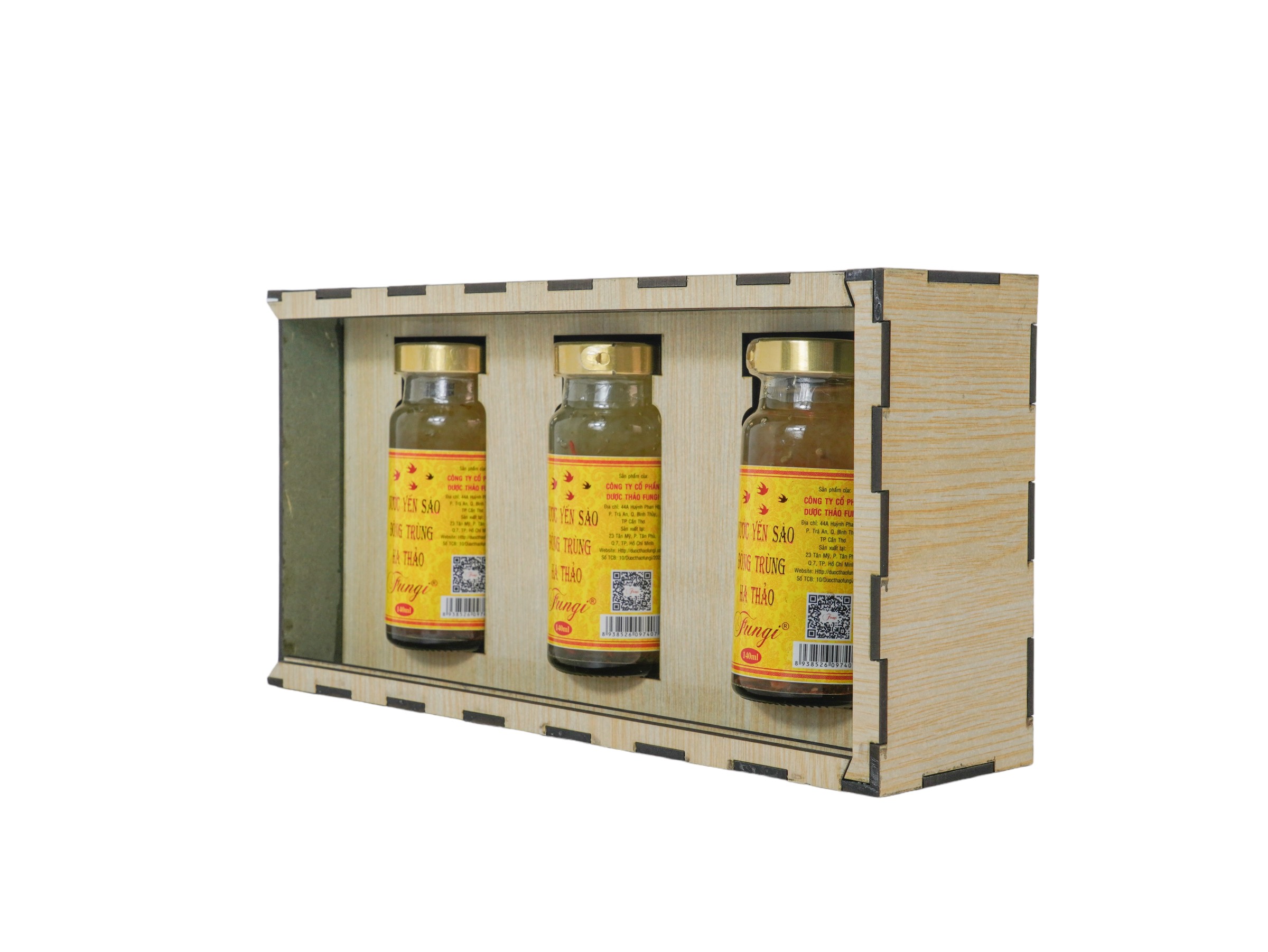 Yến Sào Đông Trùng Hạ Thảo Fungi Hộp Gỗ