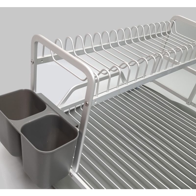 Kệ Chén Dĩa 2 Tầng Bằng Nhôm Cao Cấp LDR208GRY Màu Xám
