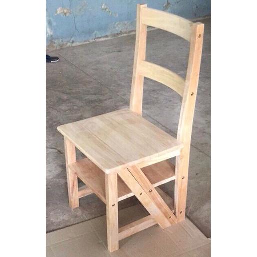Ghế thắp hương gấp thành ghế làm việc bằng gỗ cao su màu tự nhiên KH87711