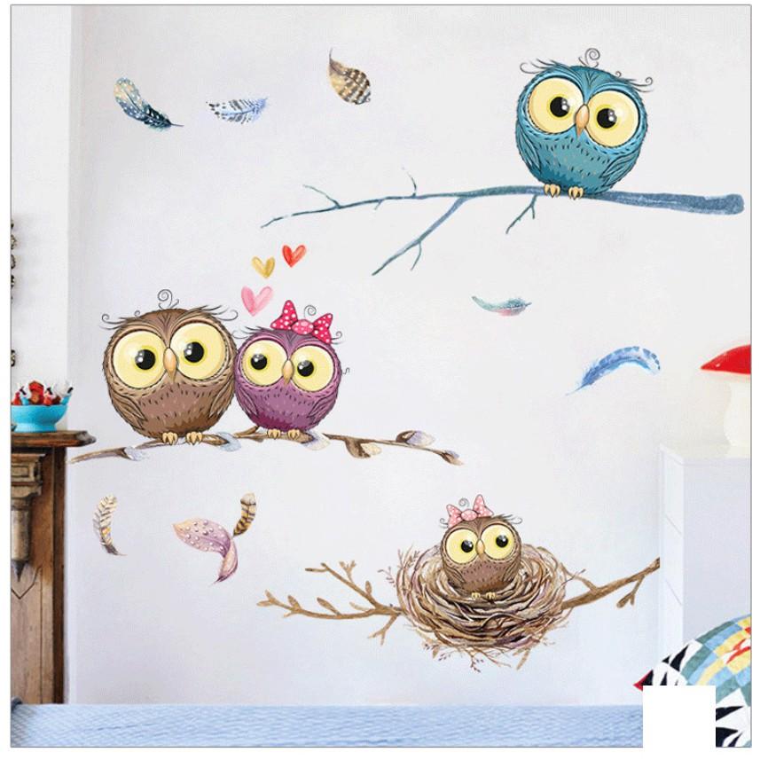 Decal dán tường trang trí - CÚ MÈO ĐÁNG YÊU CHO BÉ