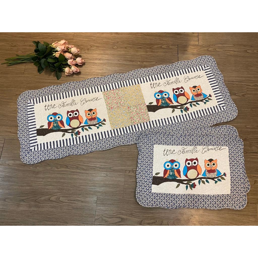 Thảm set 3 - 3 con cú - T3N150