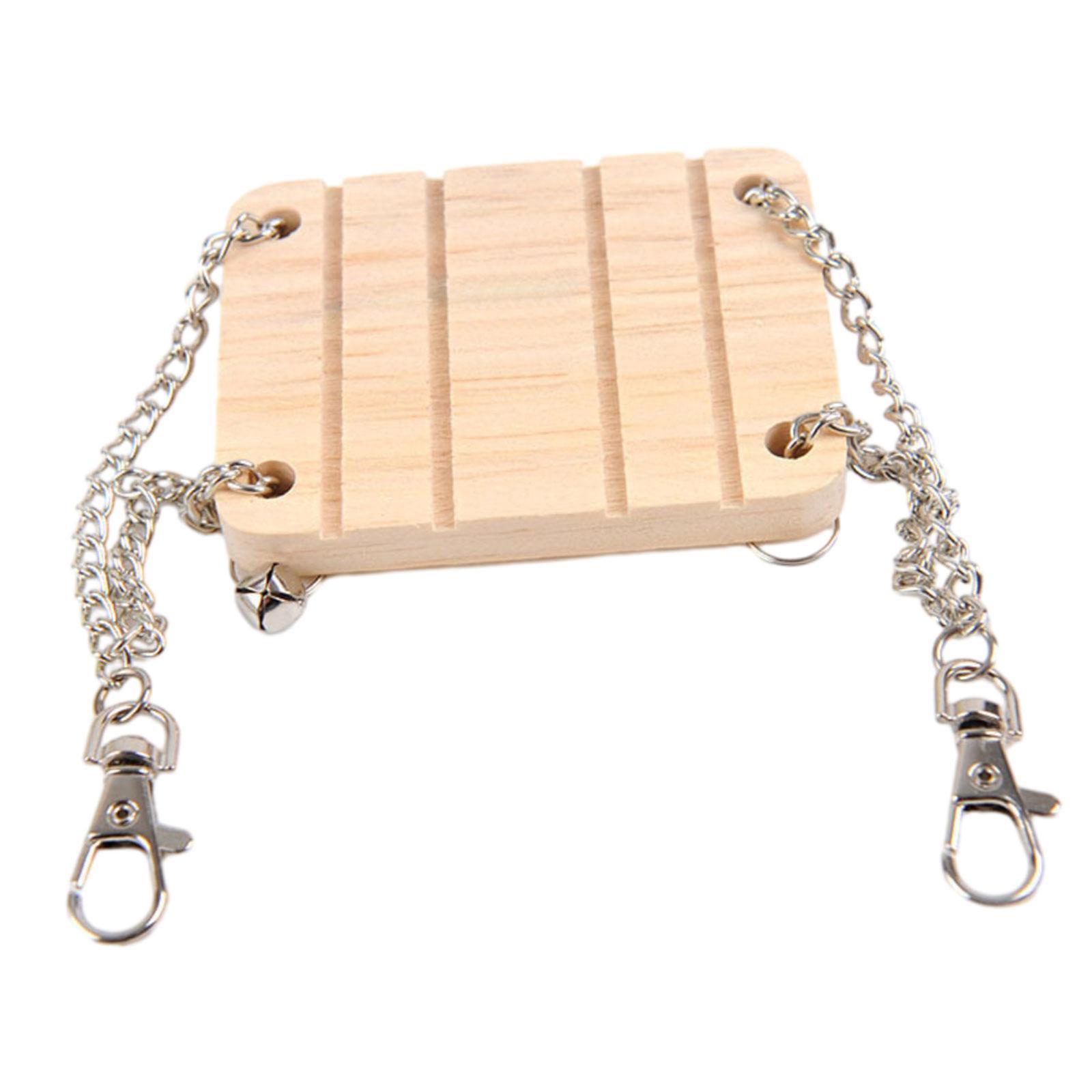 Hamster Hanging Swing Bed Wooden Accessories Exercises Play Toy for Gerbil Rats