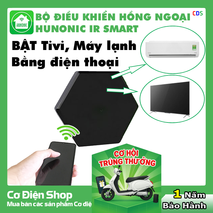 Bộ Điều Khiển Tivi Máy Lạnh Từ Xa Bằng Điện Thoại Hunonic IR Smart - Hàng chính hãng