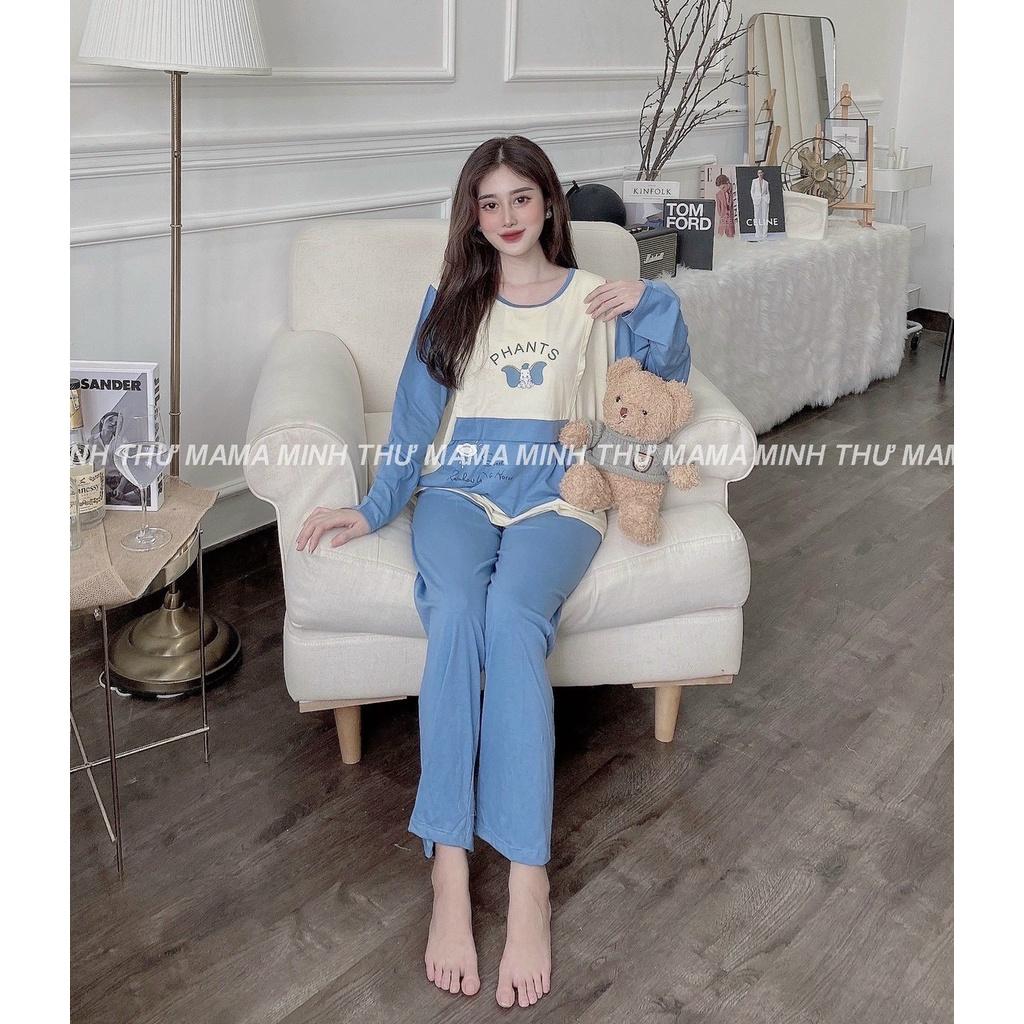Bộ bầu thu đông sau sinh mặc nhà dài tay