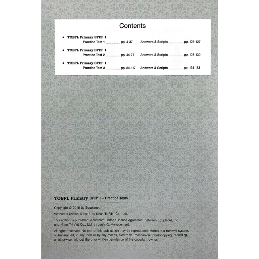 Sách TOEFL Primary Step 1 - Practice Test (Kèm CD)