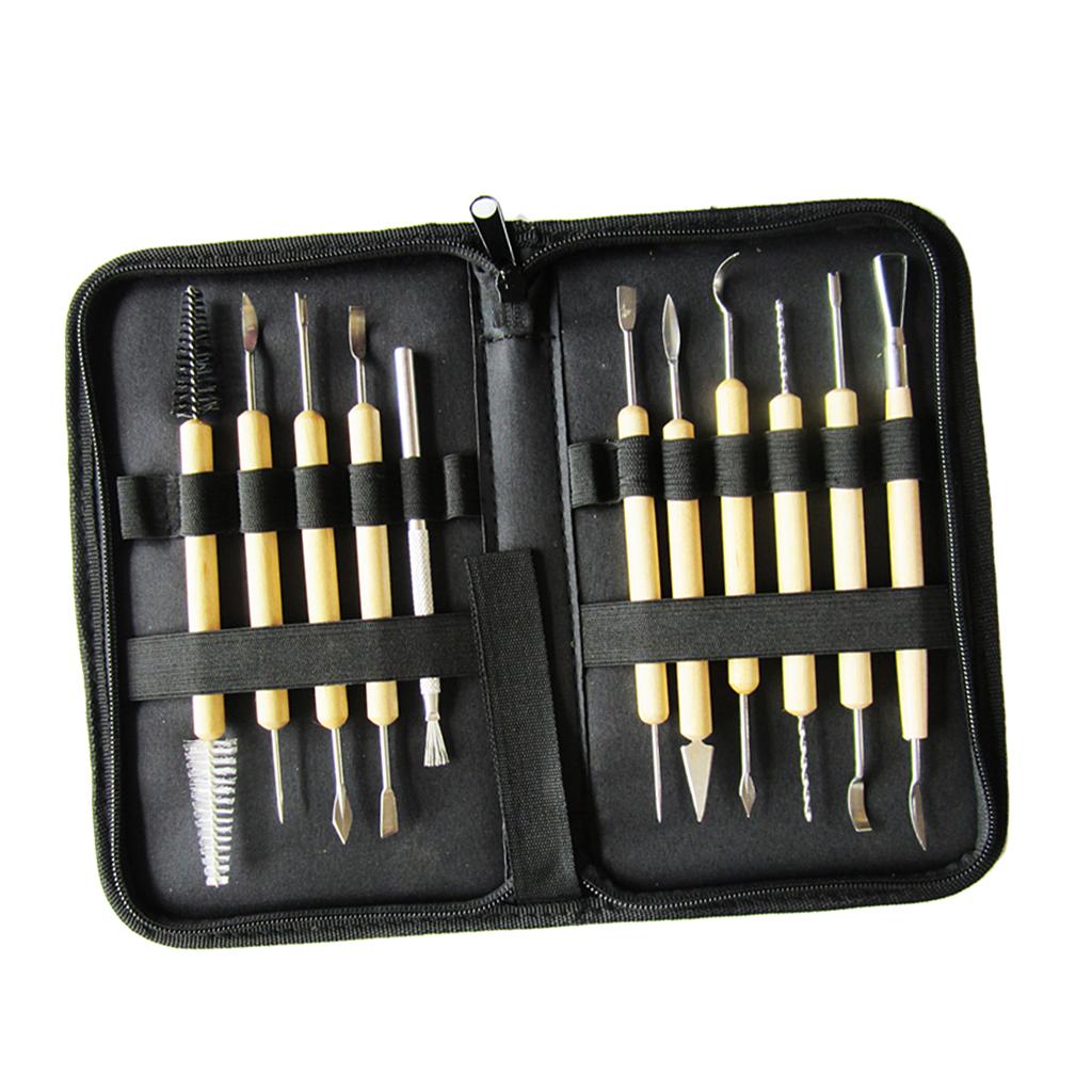 11x Pottery Clay Sculpture Carving Modelling Ceramic Tools Set DIY Art Craft