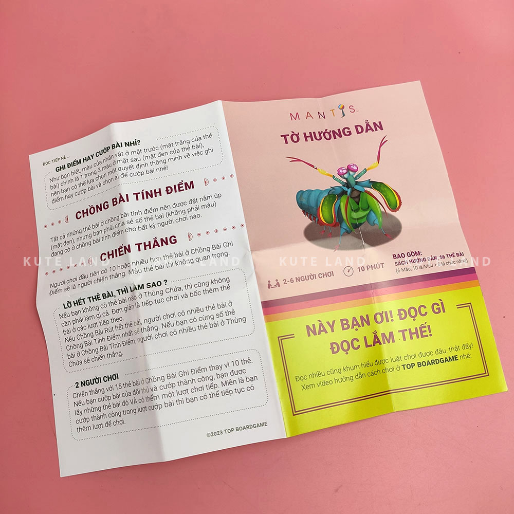 Board Game Mantis trò chơi 66 lá bài thu thập và tranh giành thẻ bài màu sắc gay cấn và hấp dẫn