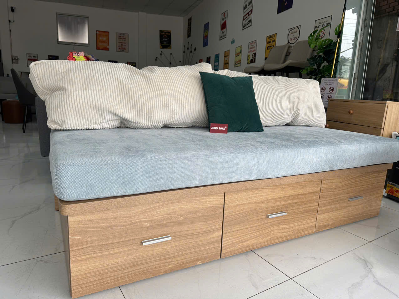 Giường mini đa năng Juno Sofa + hộc tủ 1m8 x 80 cm x cao 75 cm
