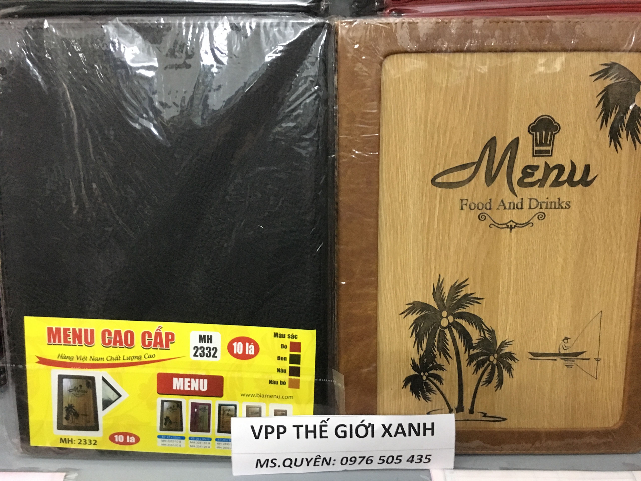 Bìa 10 lá menu gỗ A4 2332