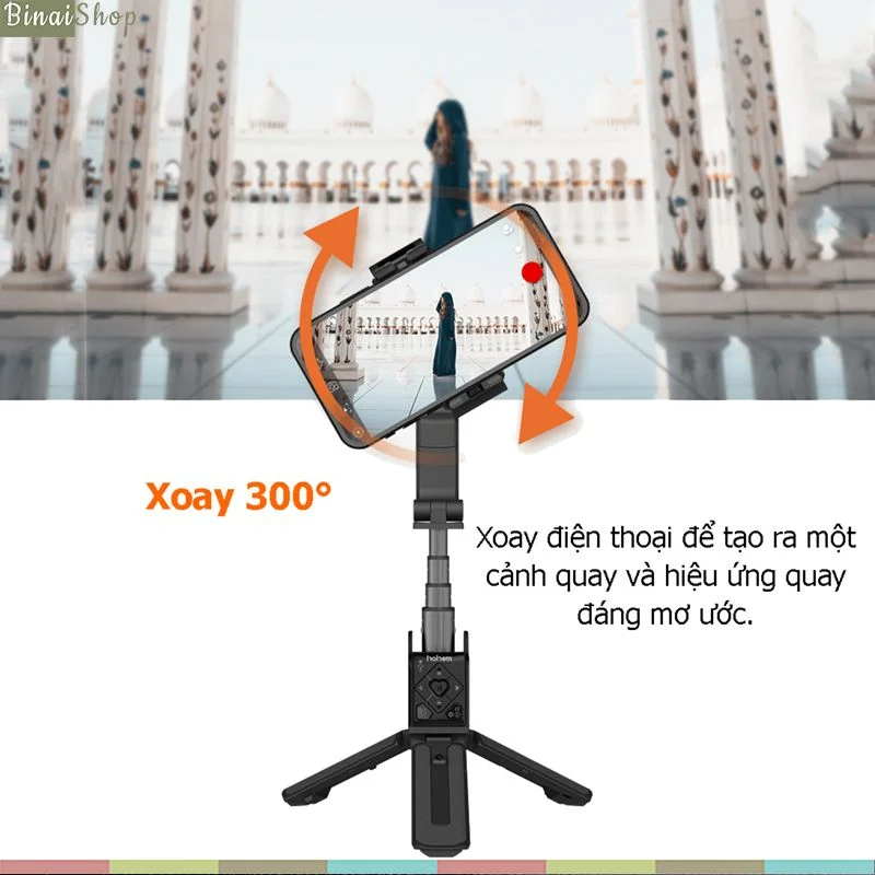 Hohem Isteady Q - Gimbal Chống Rung Kiêm Gậy Selfie Xoay 360°, Điều Khiển Từ Xa, Theo Dõi Khuôn Mặt- Hàng chính hãng
