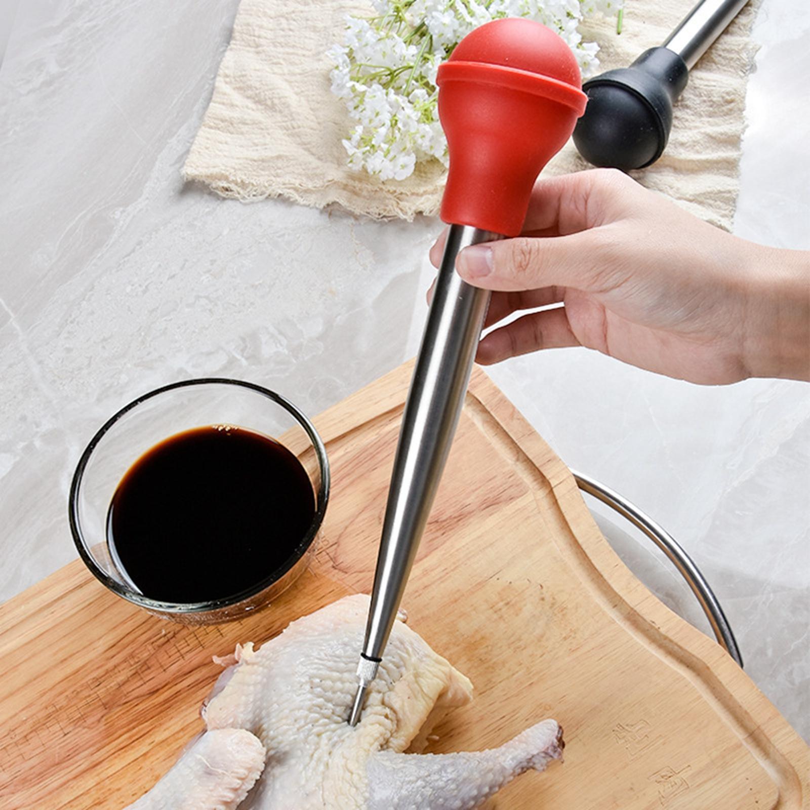 Stainless Steel Turkey Seasoning Tool Manual Pump for