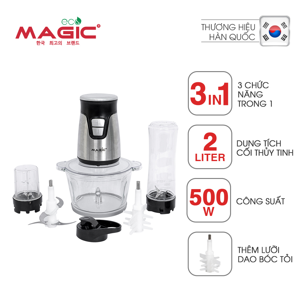Máy xay thực phẩm đa năng 3in1 Magic Eco AC-17 2L - Hàng chính hãng