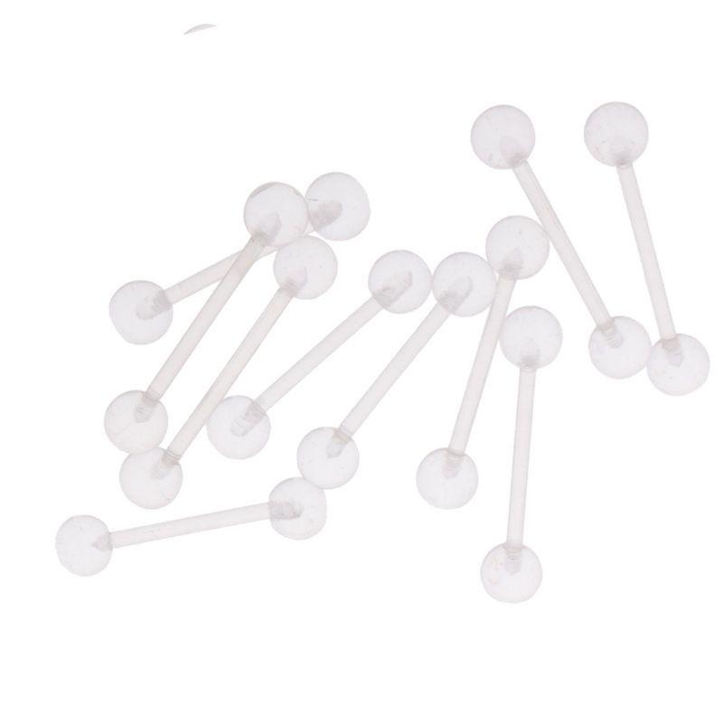KHUYÊN LƯỠI / Khuyên Lưỡi Trong Suốt - Khuyên Nhựa Sinh Học - 69STORE