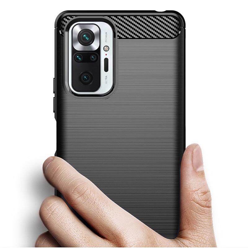 Ốp lưng dẻo dành cho điện thoại Xiaomi Redmi Note 10 / Note 10 pro vân sợi cacbon chống sốc Rugger Amor