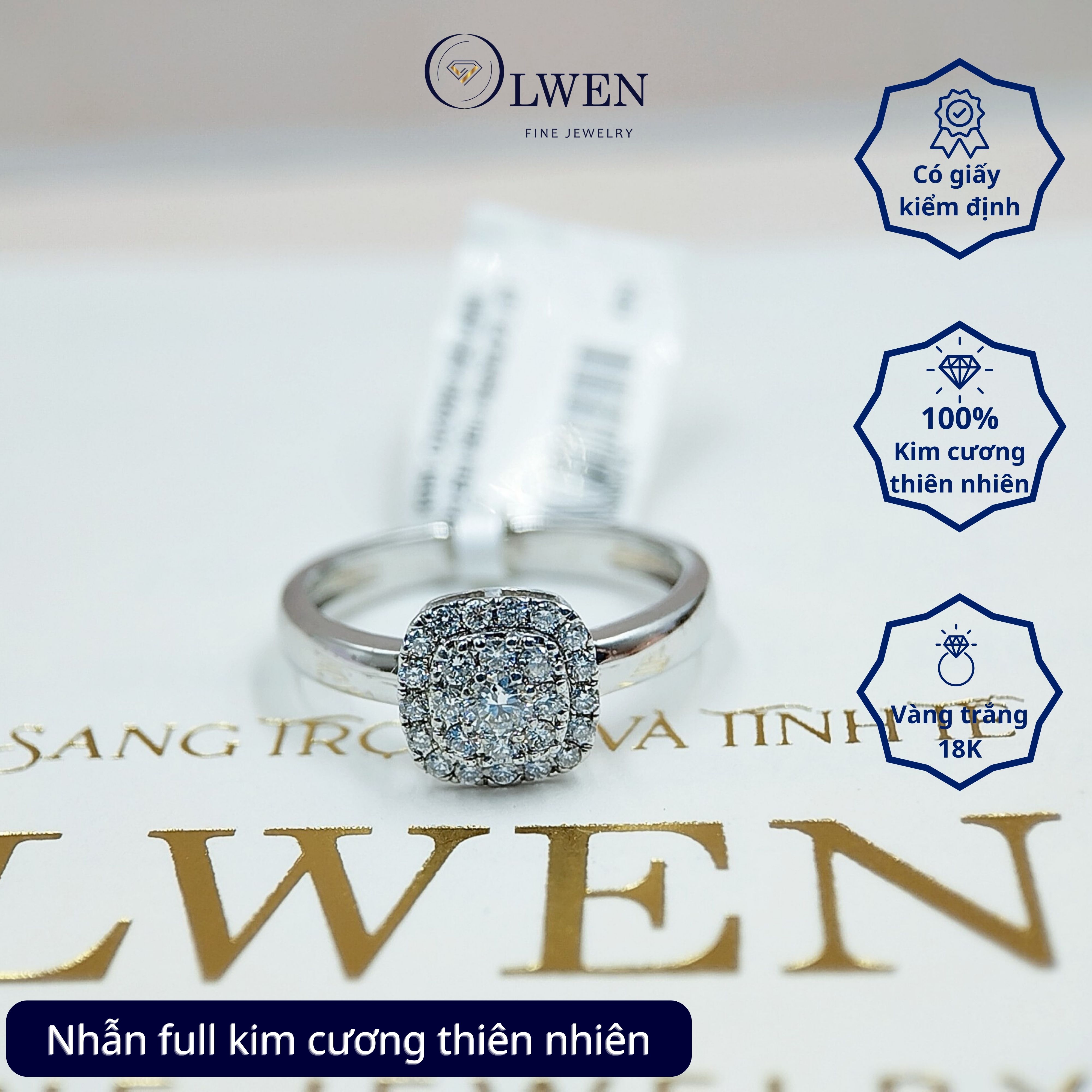 Nhẫn Cluster HK 18K HK Olwen HA-R000046