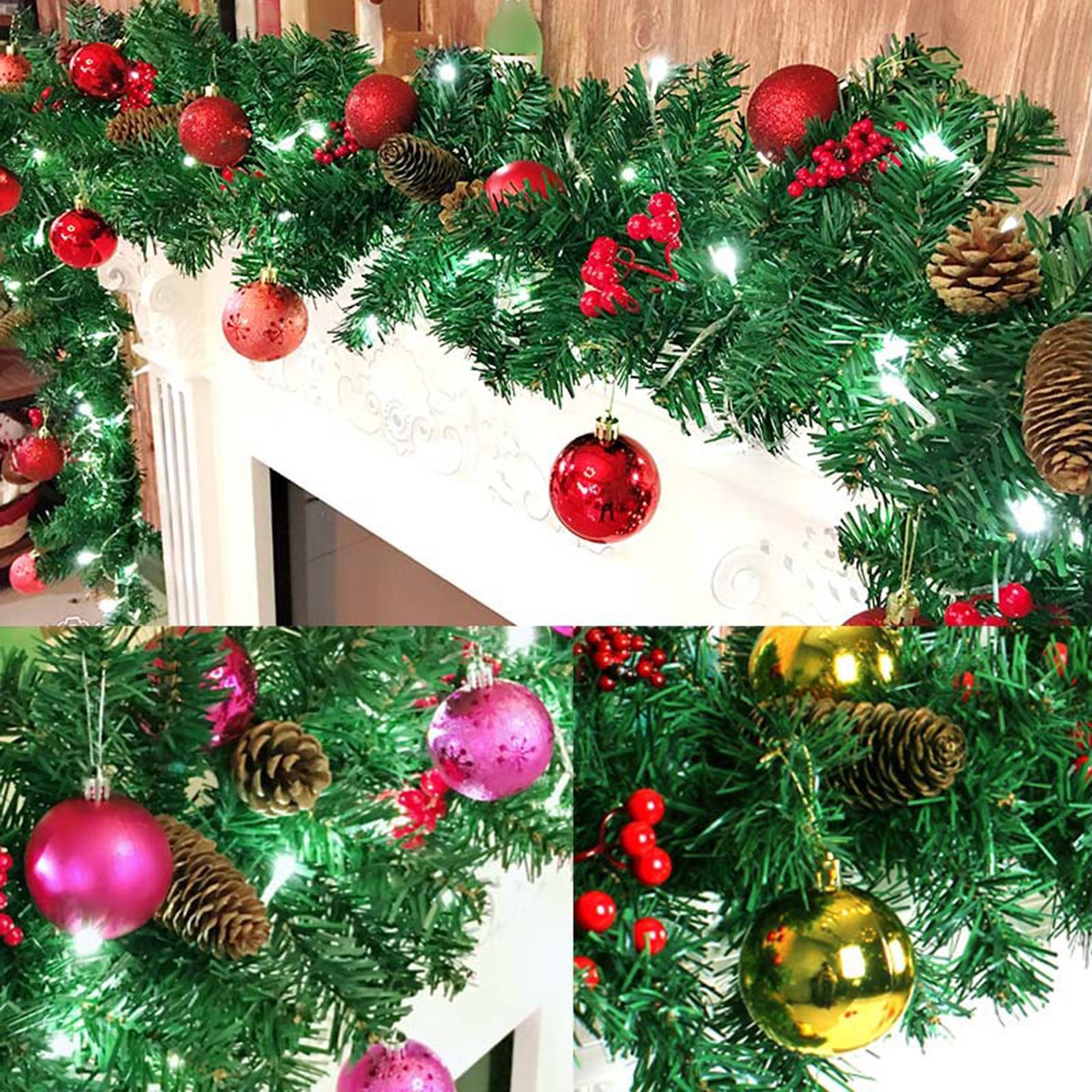 Christmas Garland Christmas Wreath Housewarming with Ball Ornaments Greenery Xmas Garland Holiday Garland for Balcony Outdoor