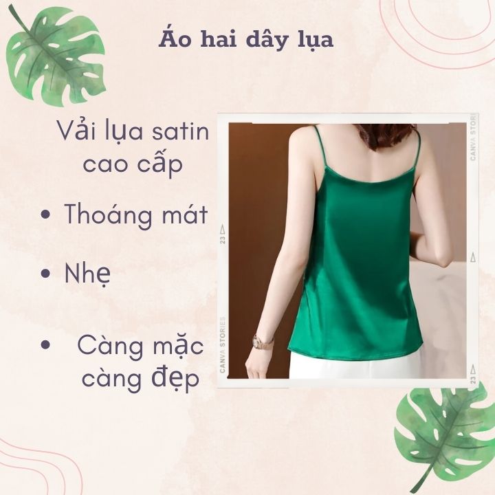 Áo 2 Dây Nữ New  Design Đính Ngọc Trai Mẫu Mới, Lụa Satin Mịn Mát, Phong Cách Vintage Trẻ Trung, Áo Có Nhiều Màu Và Đủ Size AO0004