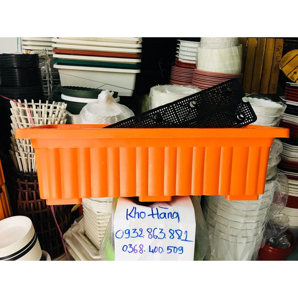 Combo 4 Chậu Nhựa Dài, Khay Trồng Rau Đa Năng + Tặng vĩ lót
