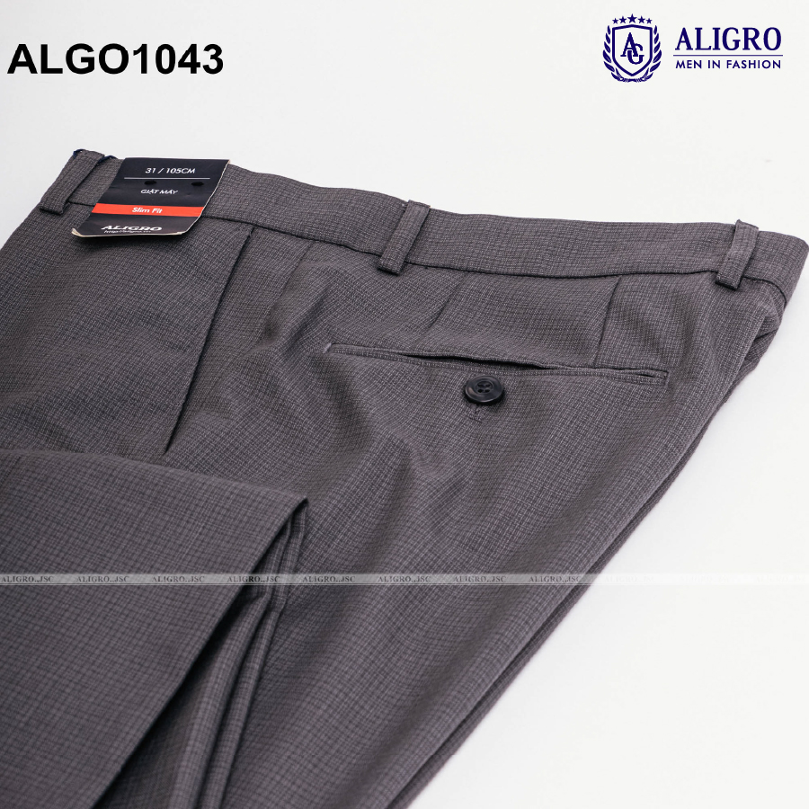 Quần âu Aligro form slimfit chất vải cao cấp tôn dáng màu xám ALGO1043