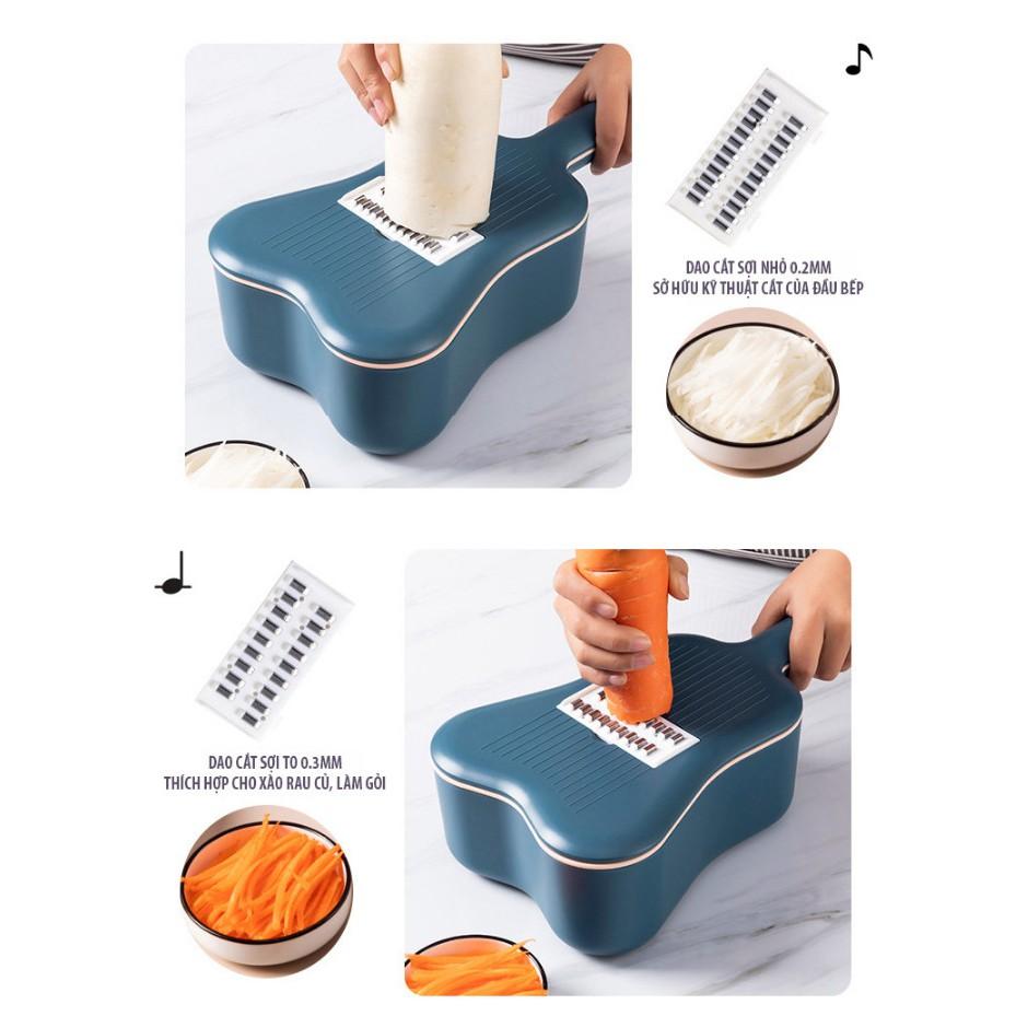 Dụng Cụ Thái Rau Củ Hình Đàn Ukulele - 6 lưỡi dao tùy ý - Cắt được nhiều kiểu - Home and Garden