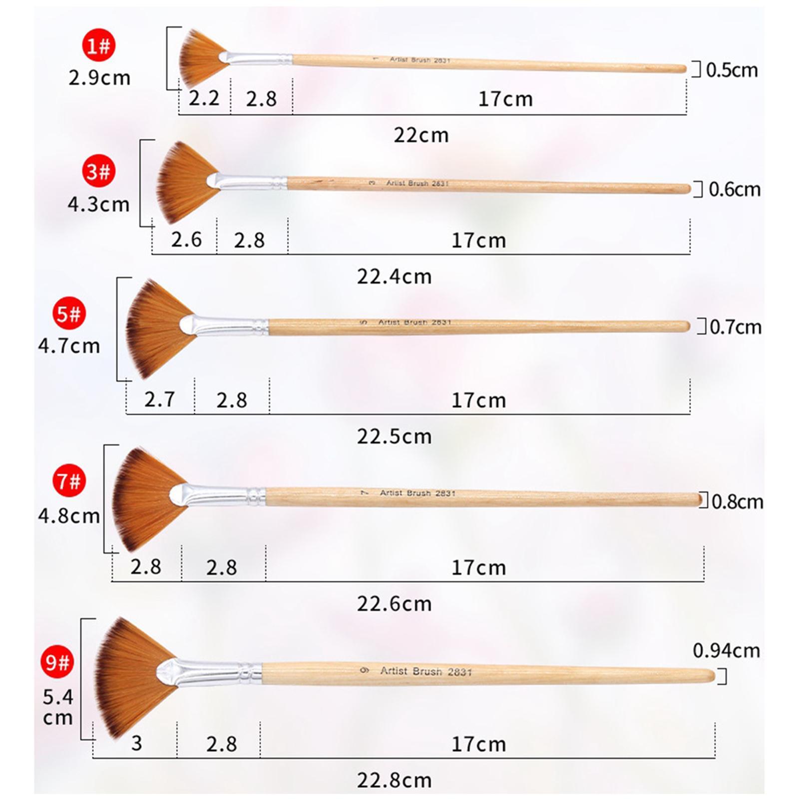 5 Pcs Paint Brushes Artists Painting Acrylic Painting