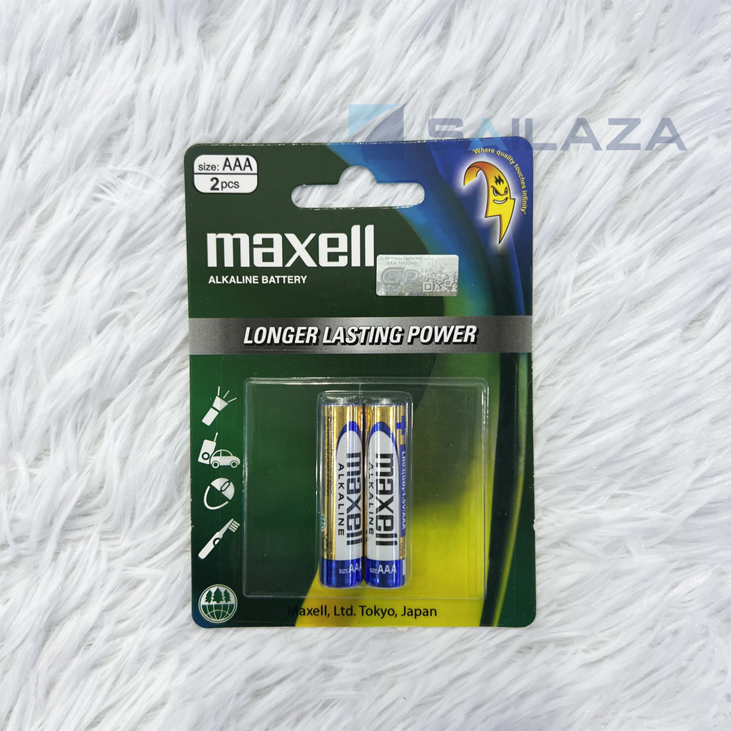 Pin AA, AAA, 2a, 3a Maxell Alkaline xanh chính hãng 1.5V Vỉ 2 viên