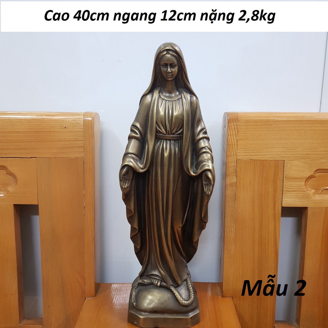 Tượng Đức Mẹ bằng đồng cao cấp MS18tu