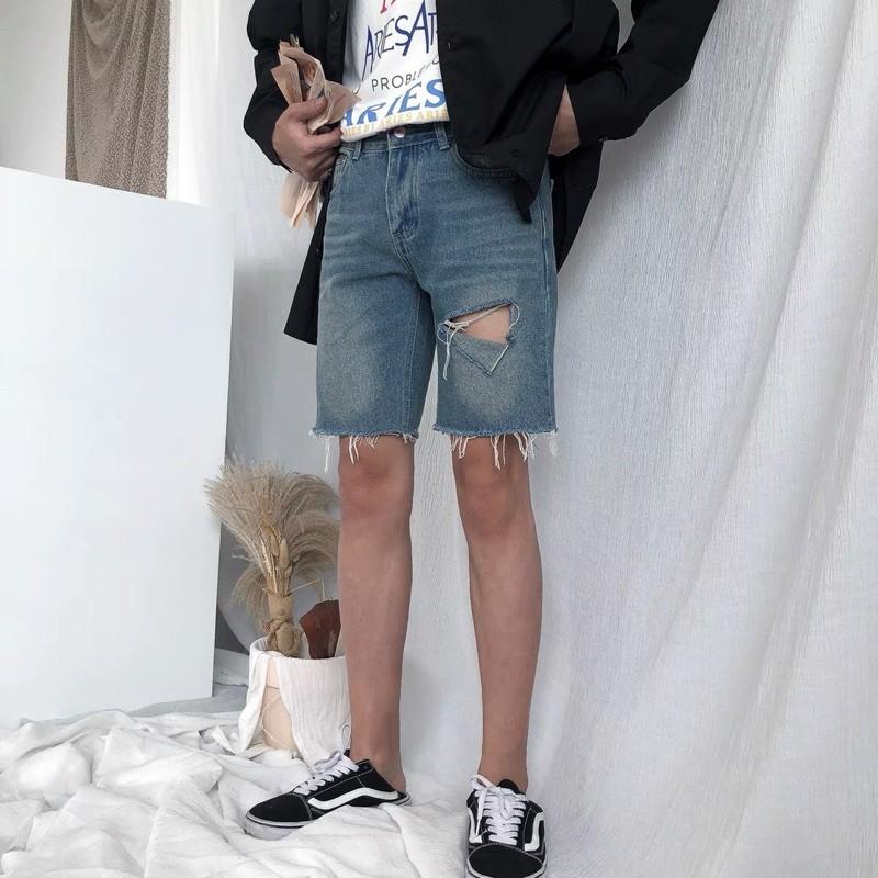 Quần short jeans nam rách