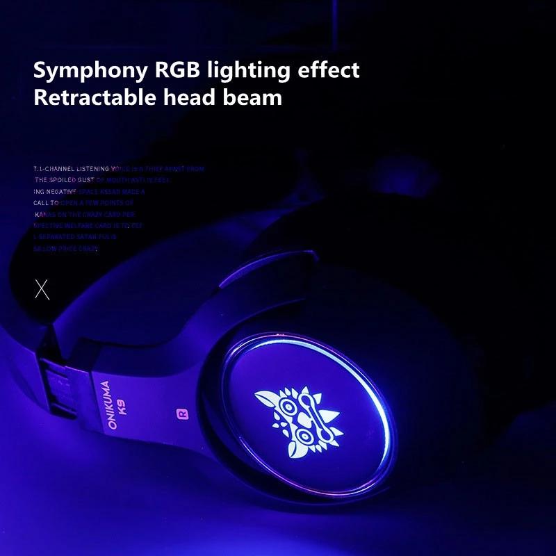 Mới K9 Đen Quỷ Phiên Bản Mèo Tai Cô Gái Tai Nghe Chơi Game RGB Dạ Quang Điện Thoại Di Động Máy Tính Giảm Tiếng Ồn Có Mic