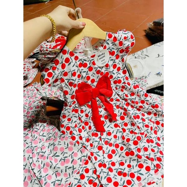 Váy cộc tay cánh tiên hình cherry cho bé gái