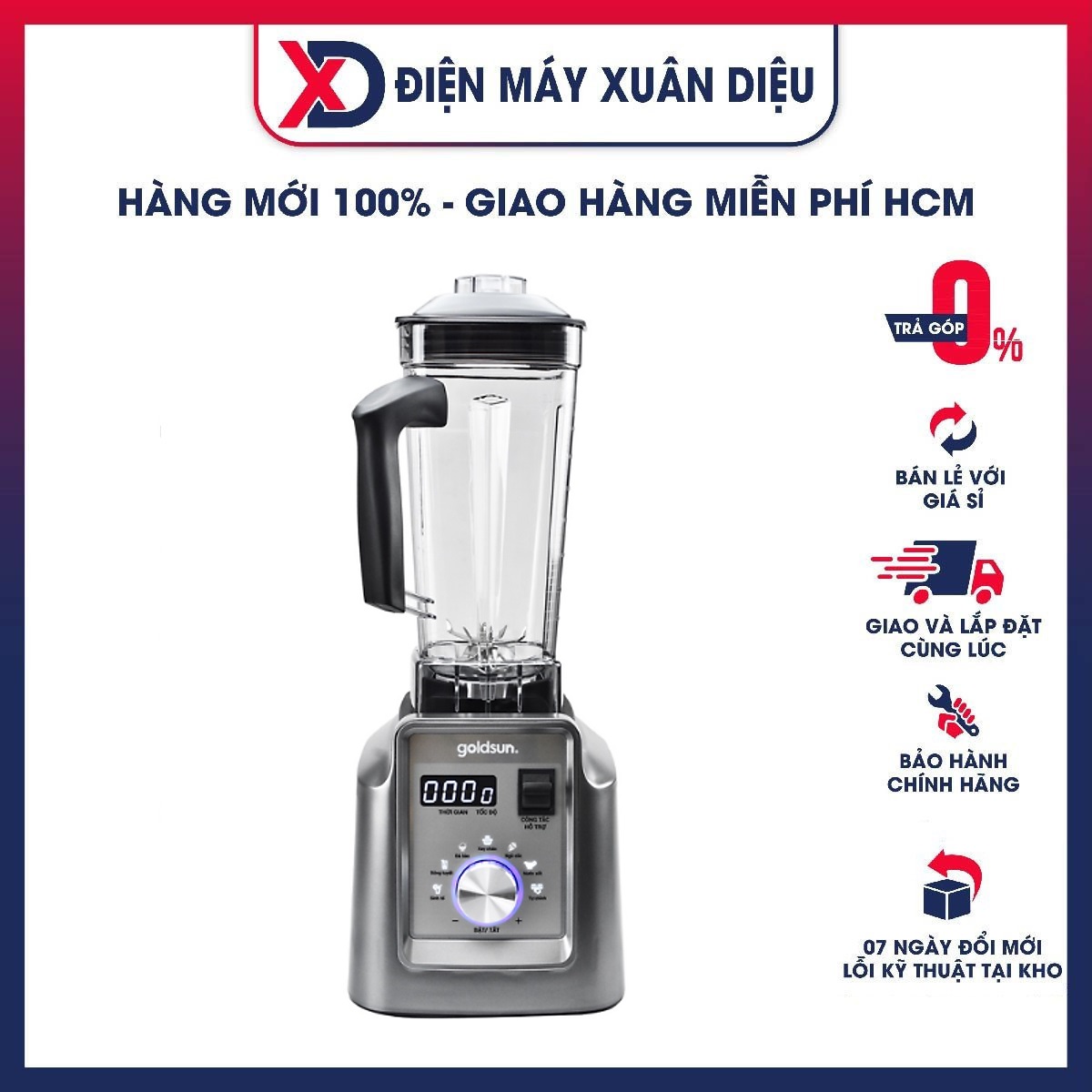 Máy xay sinh tố tốc độ cao Goldsun GBL4160 (2L) Hàng chính hãng