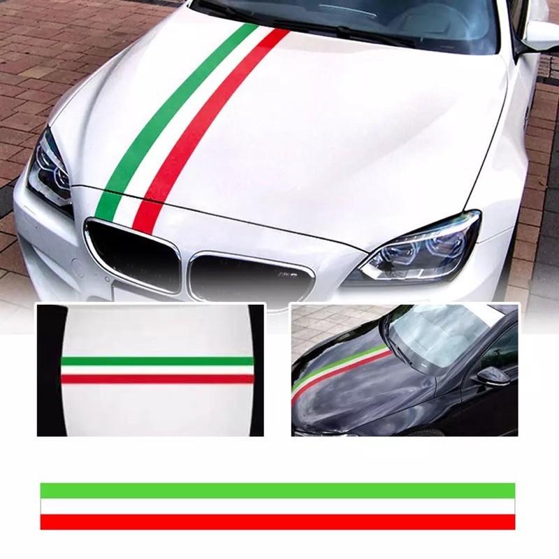 Decal dán xe thể thao phong cách BMW M sport, cờ ý, đức, pháp, loại cao cấp độ bền cao