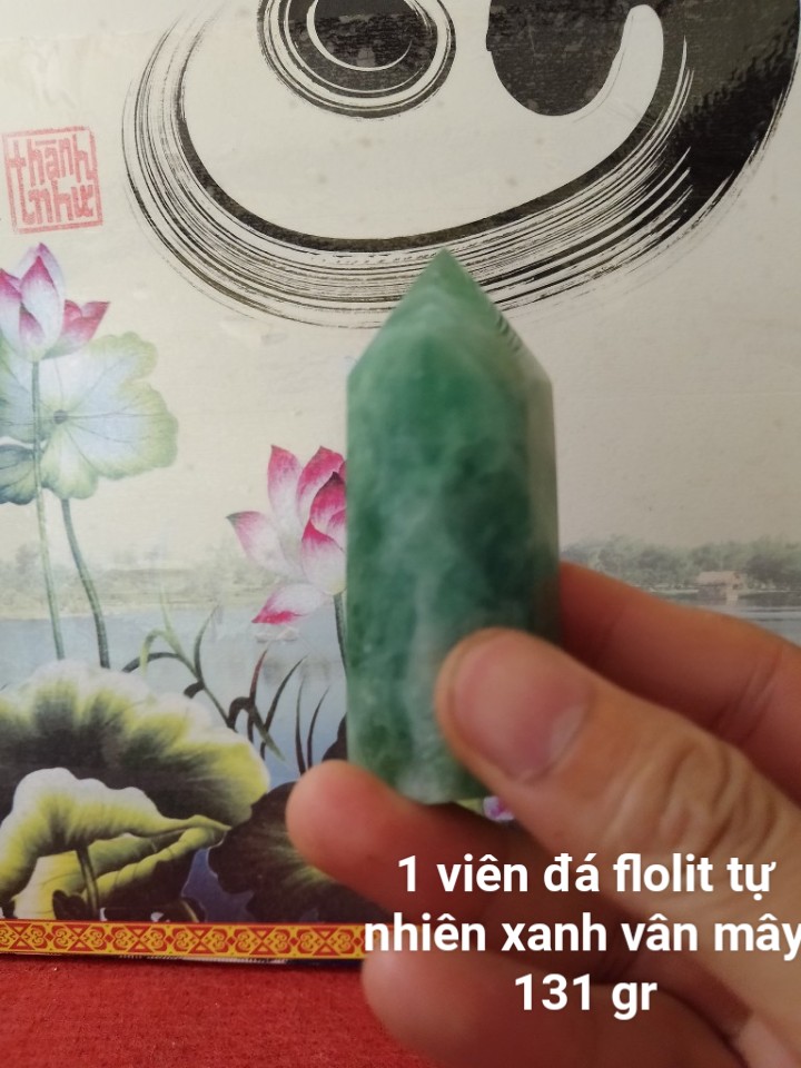 Trụ Đá Flourite Tự Nhiên Màu Xanh, Đá Thanh Tẩy Giúp Hỗ Trợ Reiki, Thiền Định, Sưu Tầm, Chặn Giấy (131 gr)