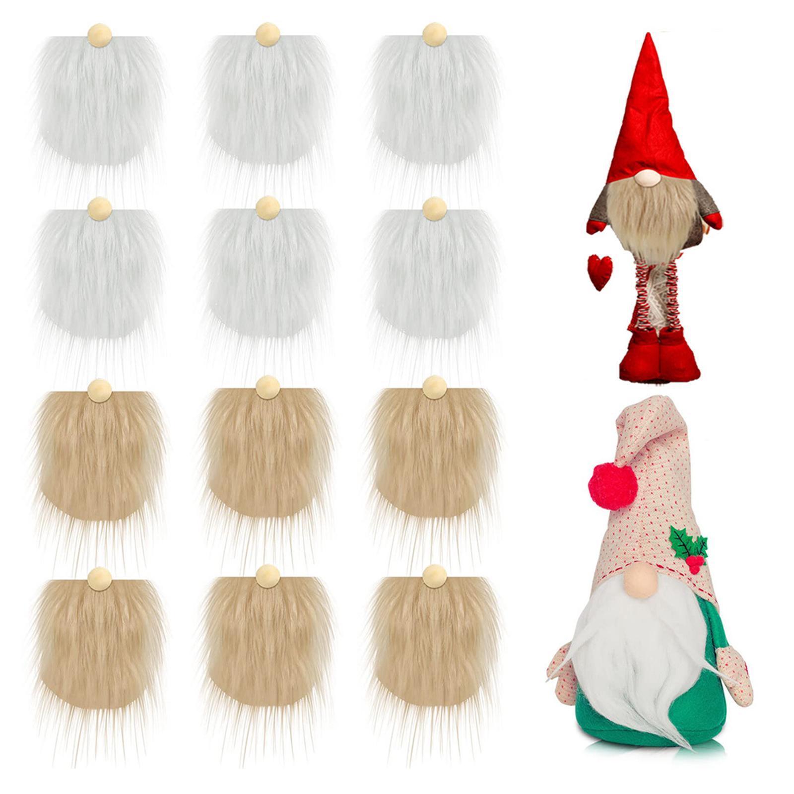 12 Pieces Pre-Cut Gnome Beard Costume Beard Faux Dwarf Beard and ...