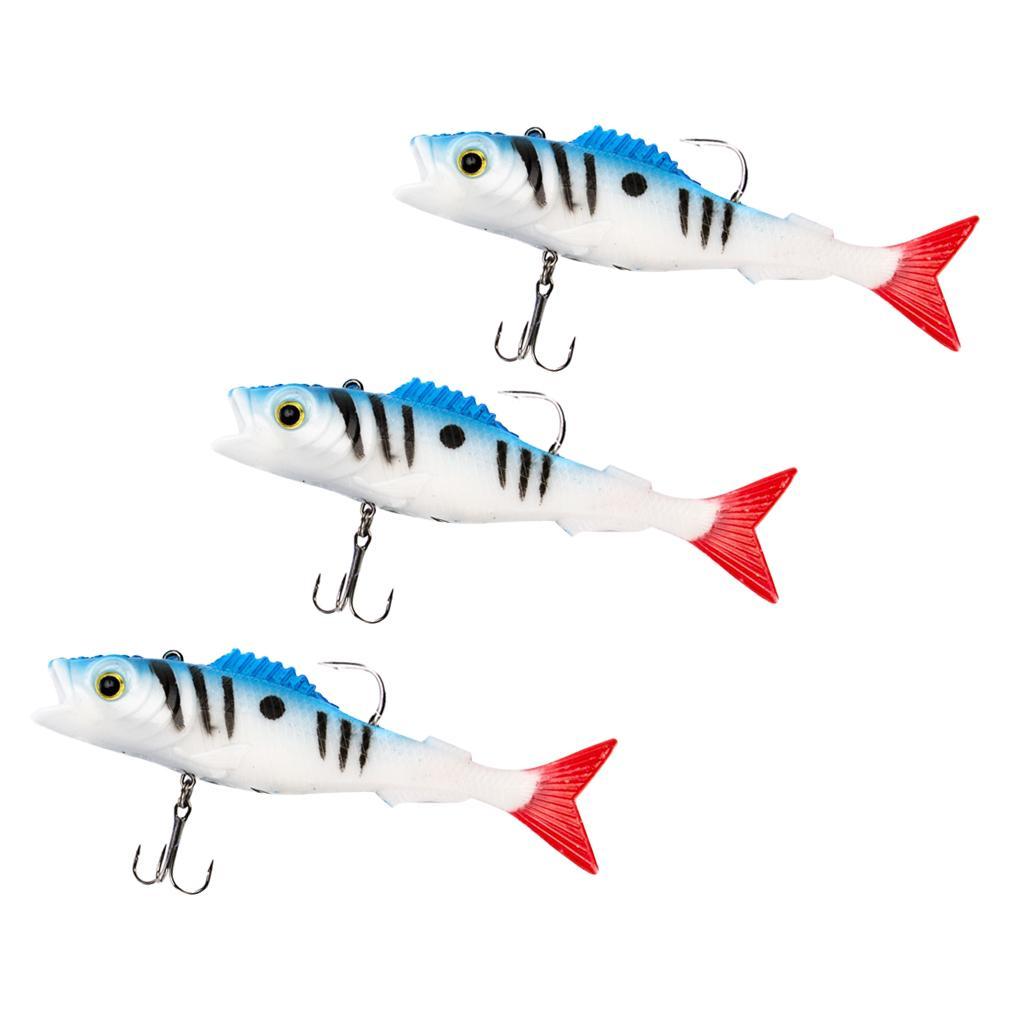 3Pcs Lifelike 3D Eyes Simulation Soft Fishing Lure 12cm Artificial Bait Swimbaits