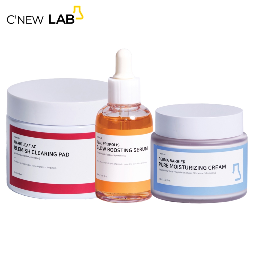 Combo Ngừa Mụn Và Siêu Dưỡng Da Bộ 3 Sản Phẩm C'NEW LAB Cung Cấp Dưỡng Chất, Giảm Thâm Mụn, Làm Sáng Da 