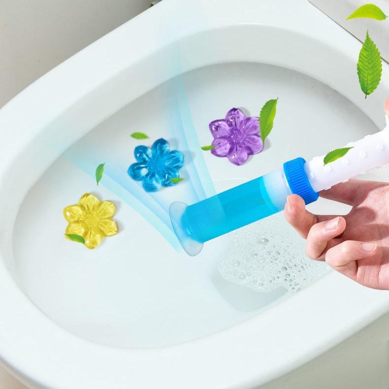 Gel thơm khử mùi diệt khuẩn khử trùng bồn cầu toilet nhà vệ sinh hình bông hoa (GH06