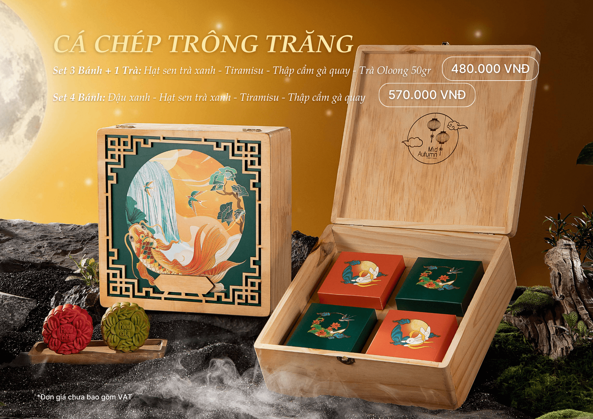 Hộp Bánh Trung Thu CÁ CHÉP TRÔNG TRĂNG - Hộp Quà Trung Thu Của Food City Việt Nam
