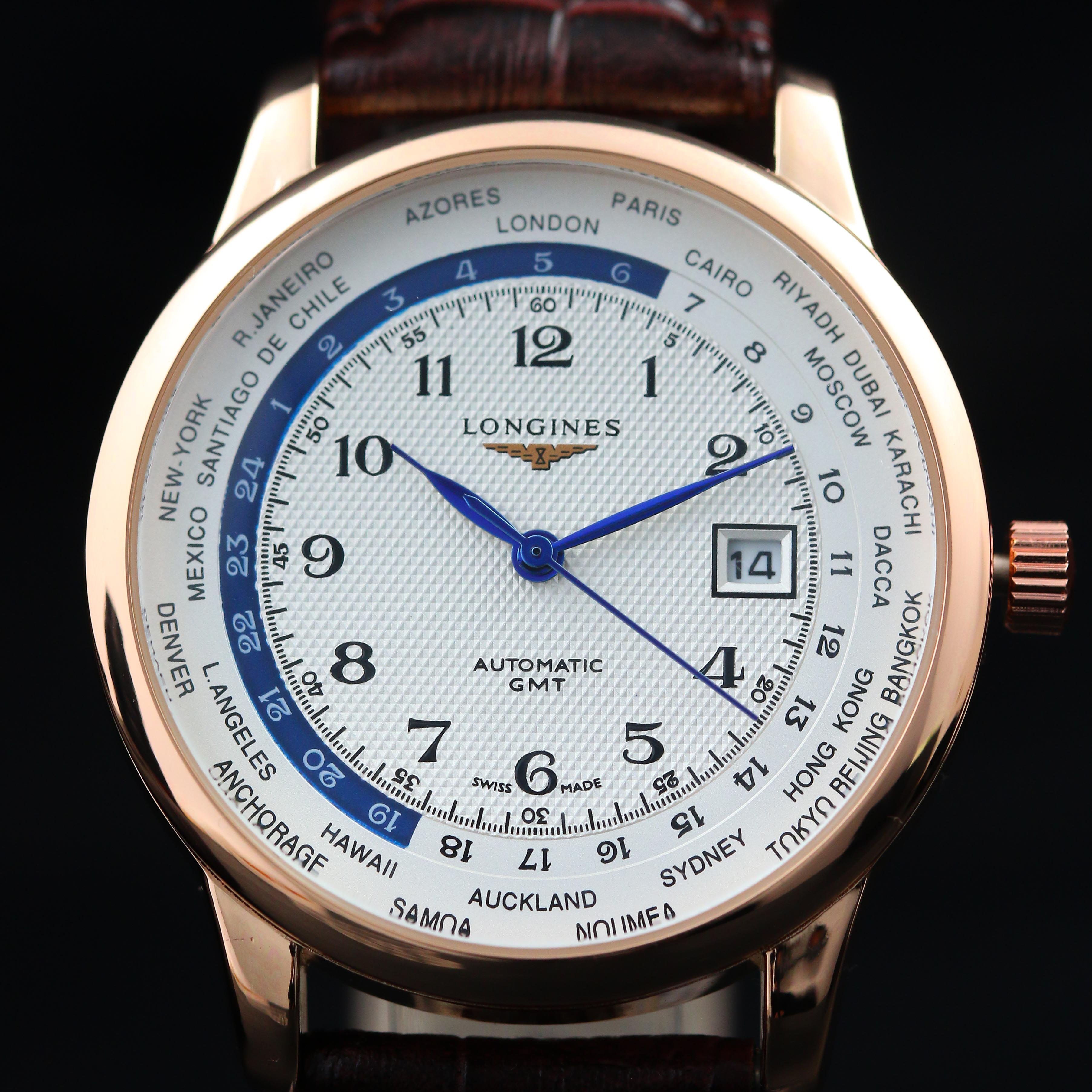 Đồng Hồ Nam Dây Da LONGINES Cao Cấp Sang Trọng