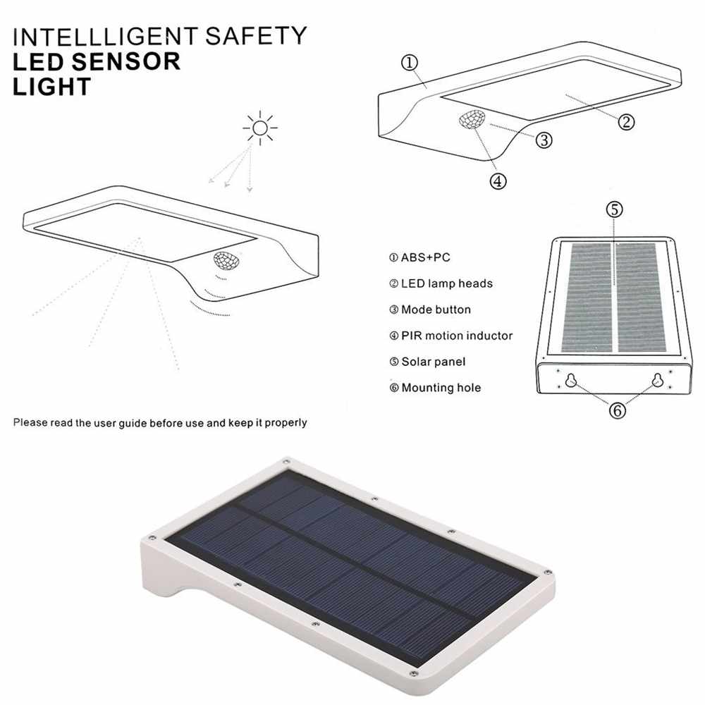 Đèn sân vườn, đèn led năng lượng mặt trời, cảm biến chuyển động, cảm ứng sáng tối (48 bóng led, có điều khiển từ xa)